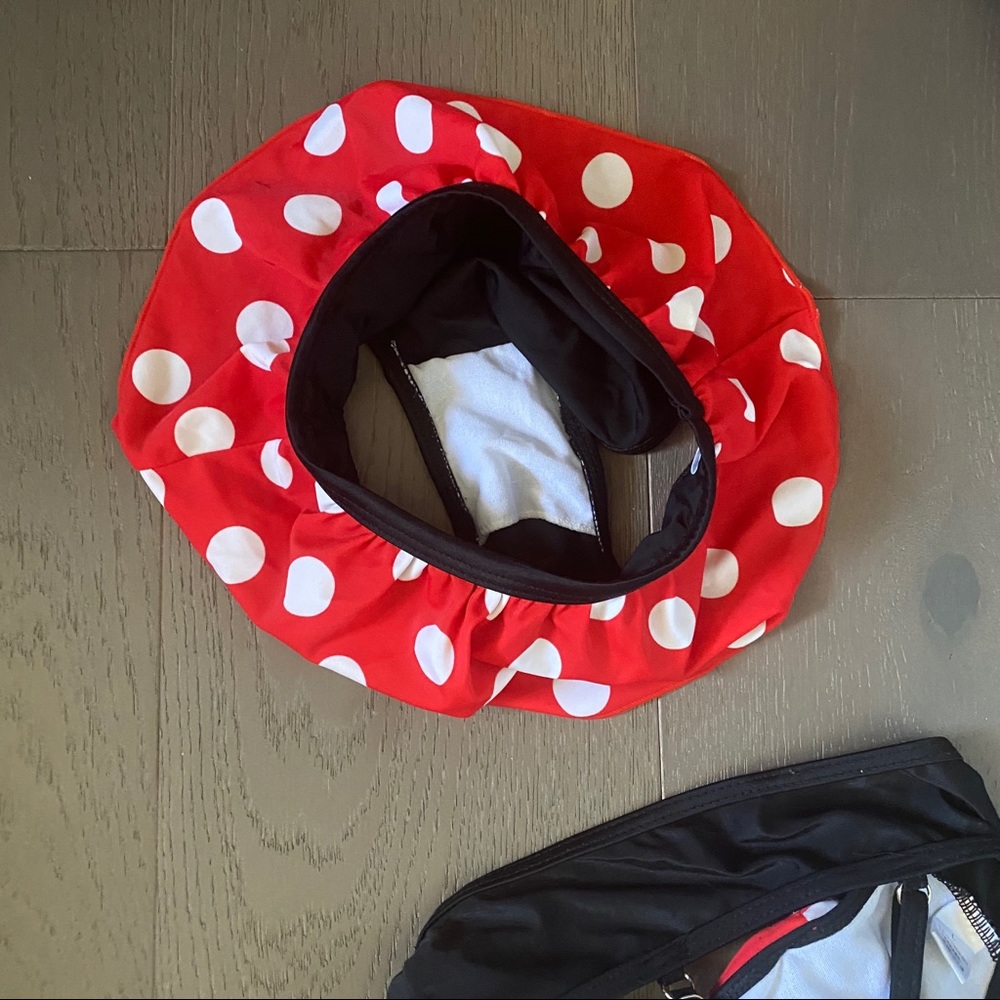Two-Piece Black Swimsuit Red Polka Dot Bow - Picture 6 of 9